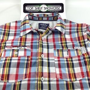 Parish Nation Men's Short Sleeve Button Up Shirt L
